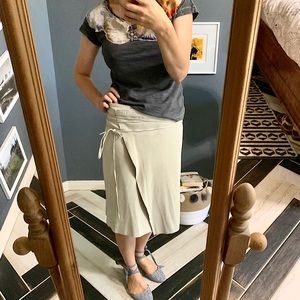 Calf skin wrap skirt